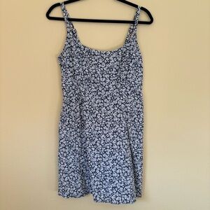 Floral Black and White Dress